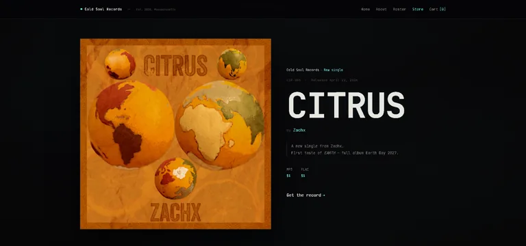 Cold Soul Records storefront preview